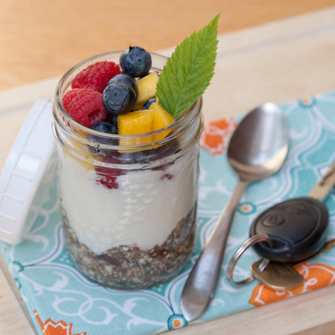 Serving suggestion for Holy Crap cereal - Breakfast Parfait