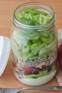 Chia seeds layered in a salad